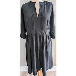 Eshakti Black Dress Medium Elevated Essentials Pintuck Ruffle Accent No Size Tag